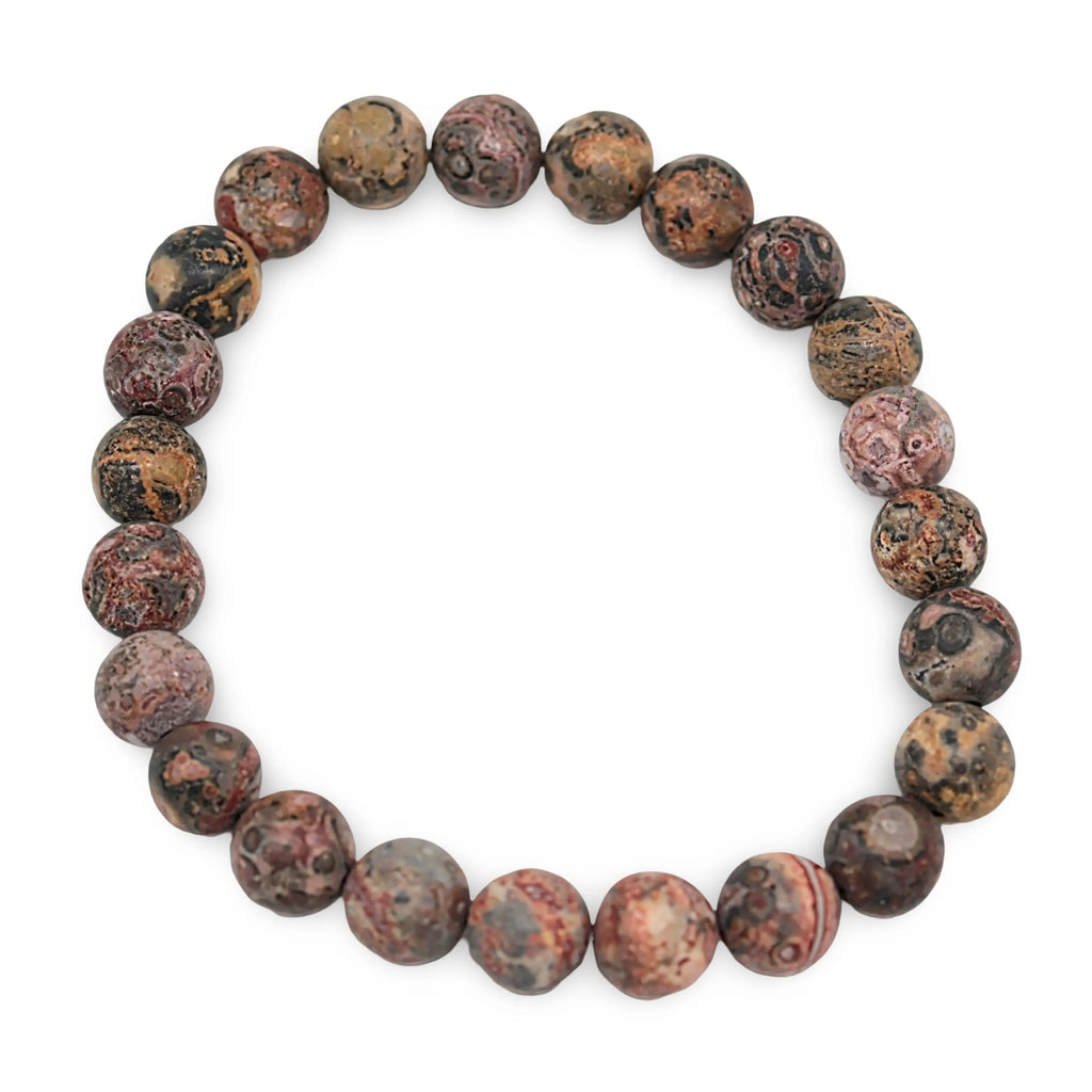 Bracelet - Frosted Leopard Skin Jasper - 8mm