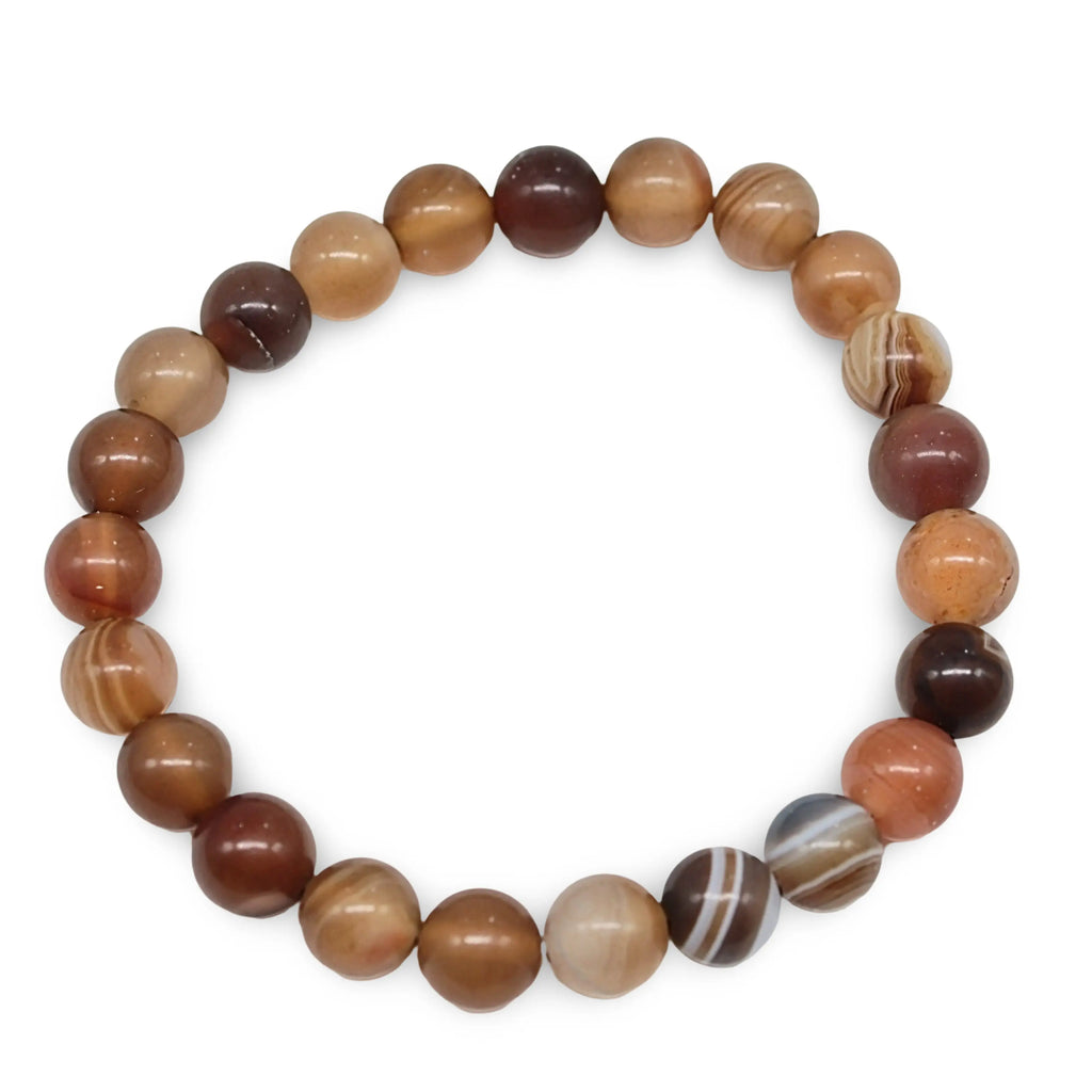 Bracelet - Frosted Striped Agate - 8mm