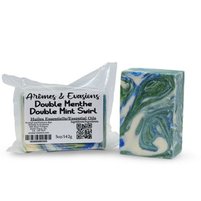 Soap Bar - Cold Process - Double Mint Swirl - 5oz