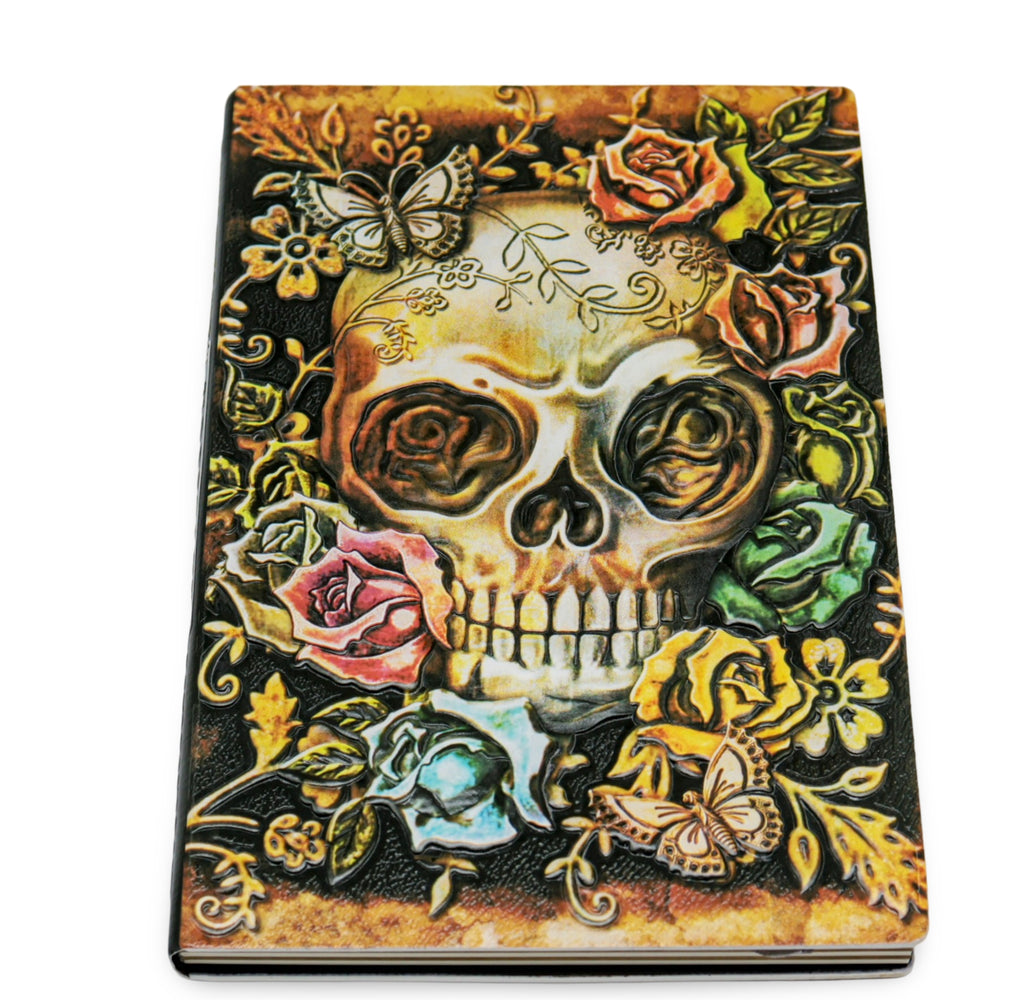 Wicca & Pagan - Leather Journal - Skull 3D