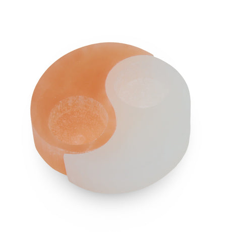 Candle Holder - Selenite - Yin Yang