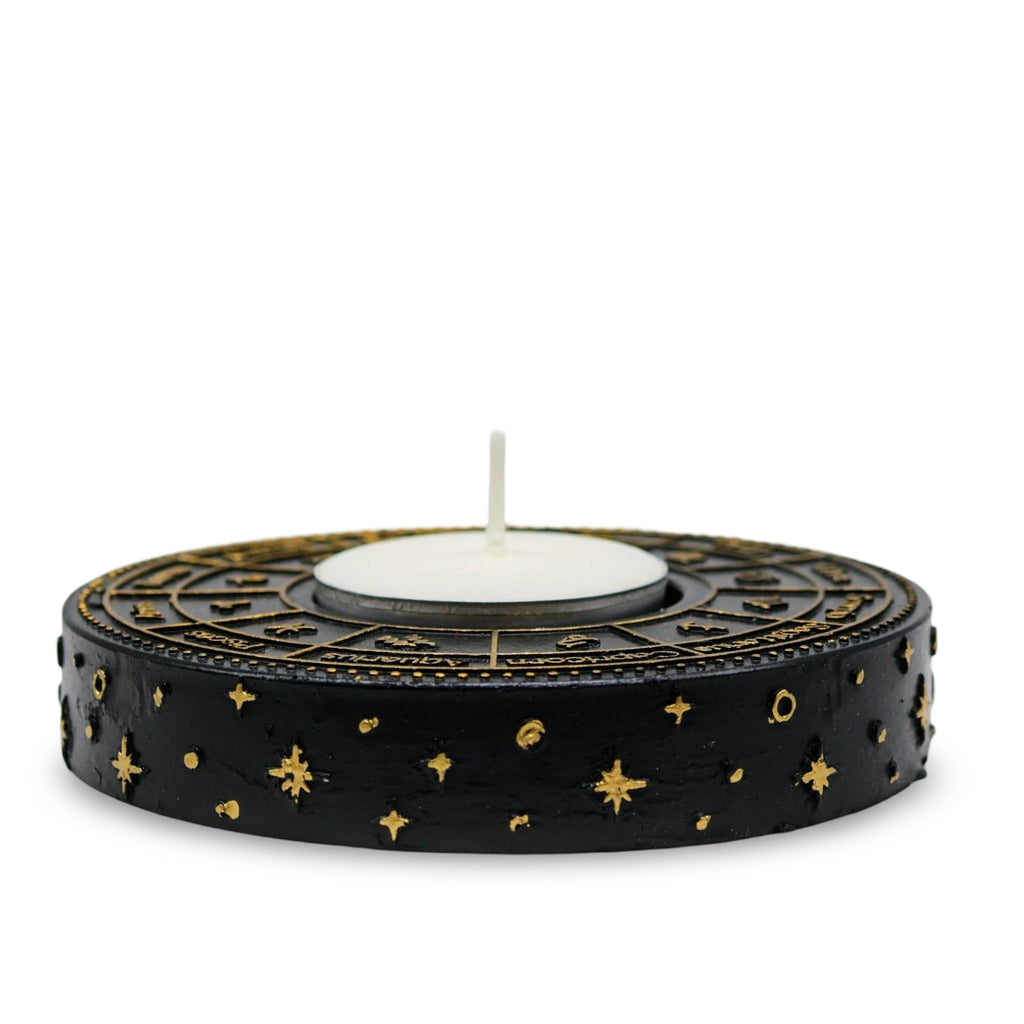 Candle Holder - Astrology Wheel Zodiac - Tealight