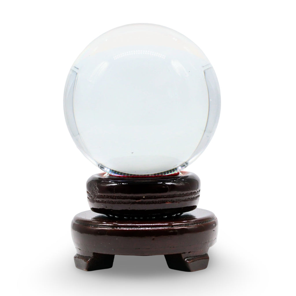 Wicca & Pagan - Clear Crystal Ball on Stand - Small