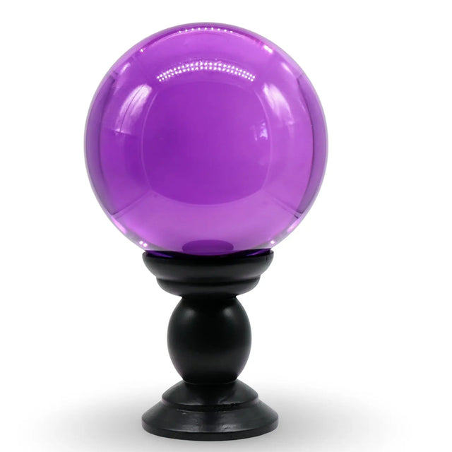 Wicca & Pagan - Purple Crystal Ball on Stand - Large