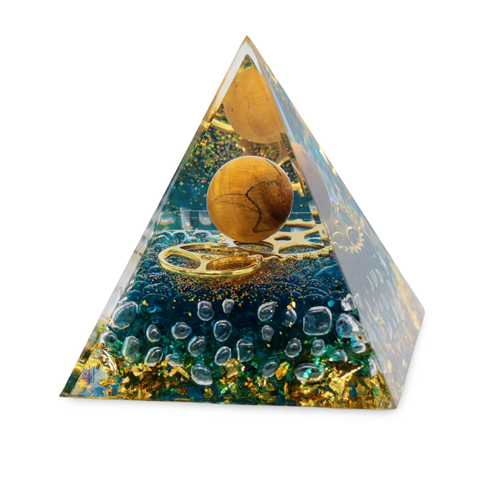 Pyramid - Tiger Eye & Purple Aventurine - 2.5"