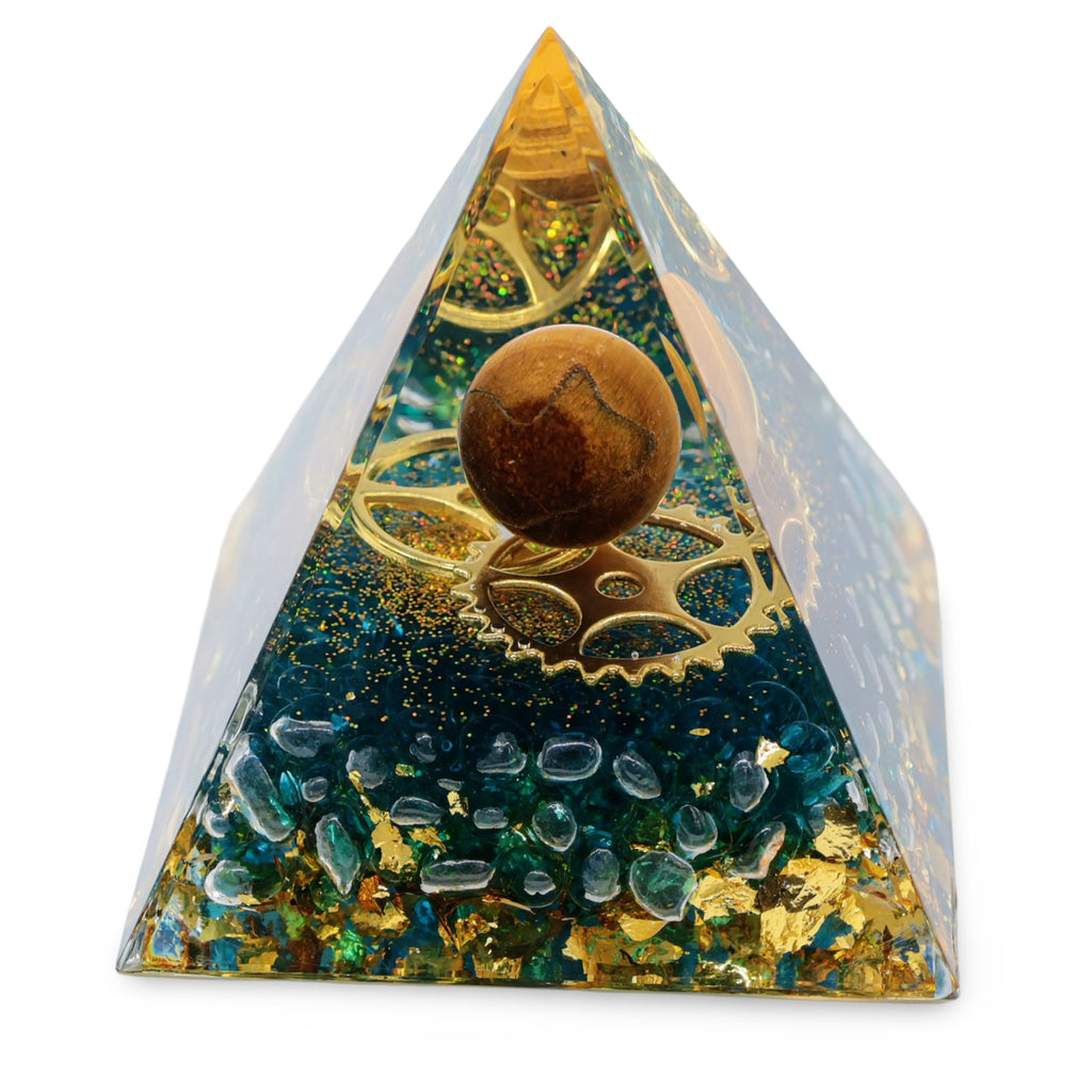 Pyramid - Tiger Eye & Purple Aventurine - 2.5"