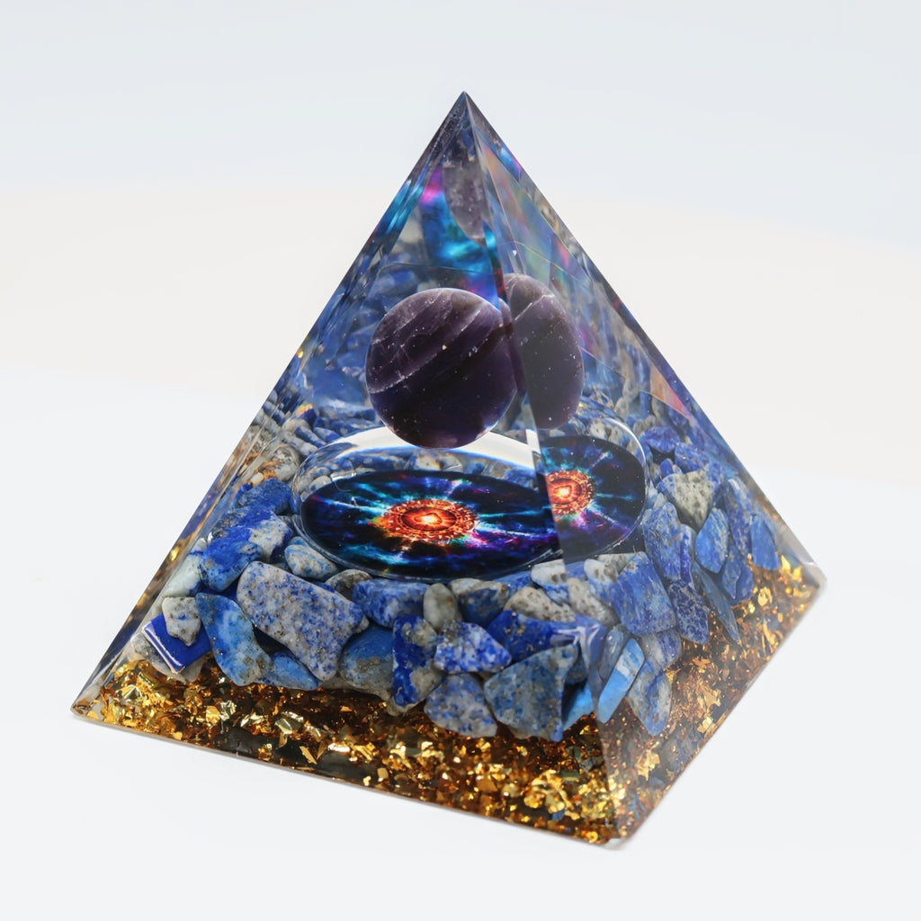 Pyramid - Amethyst & Lapis Lazuli - 2.5"