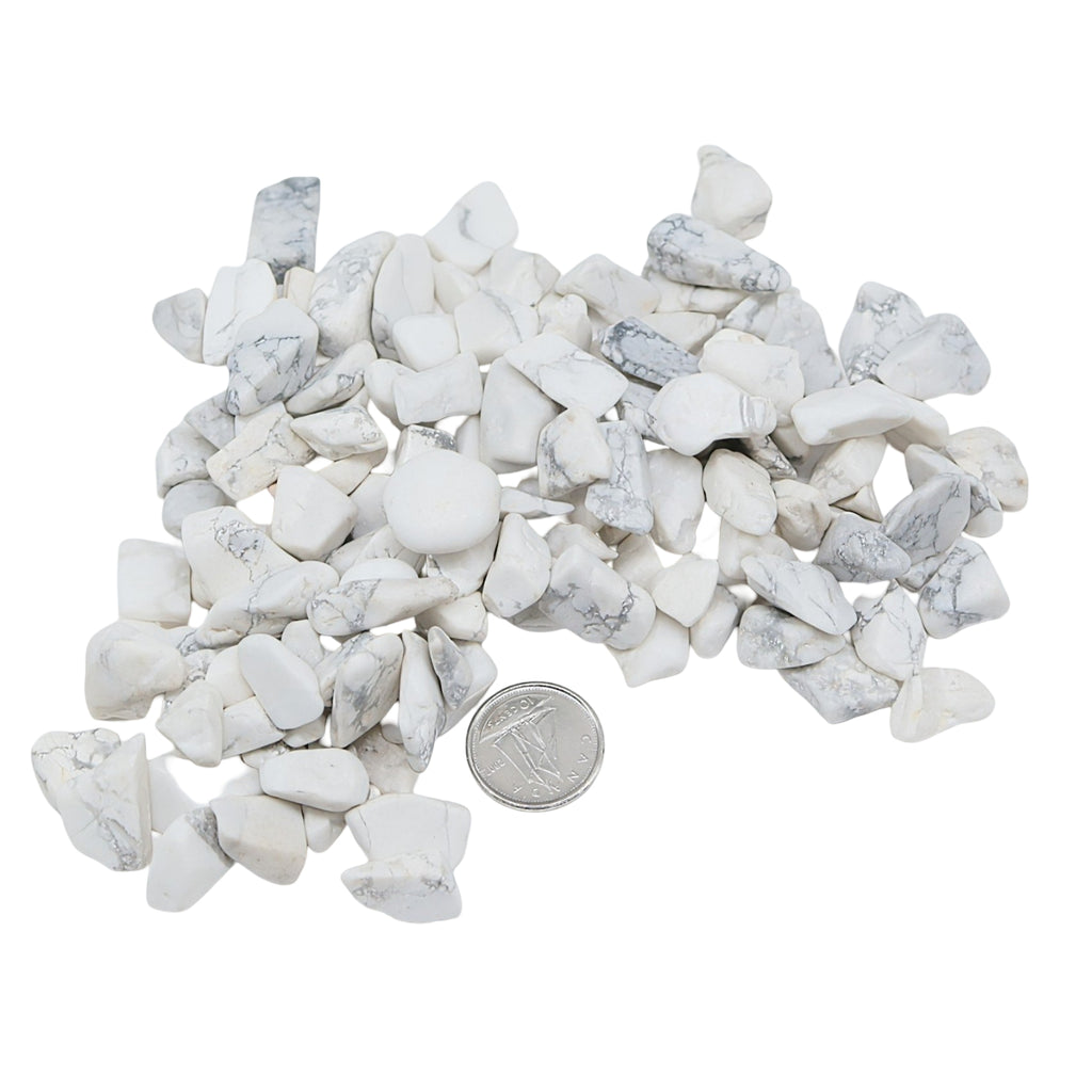 Stone - Tumbled Chips - White Howlite - 10 to 20mm