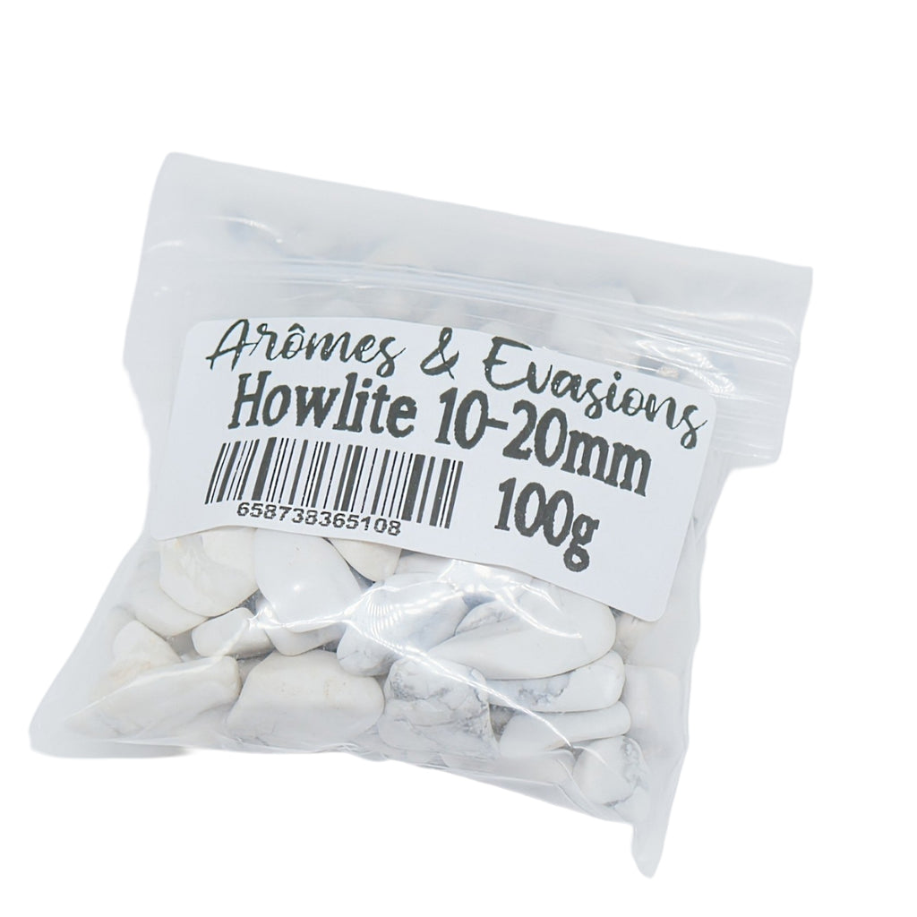 Stone - Tumbled Chips - White Howlite - 10 to 20mm 100 g