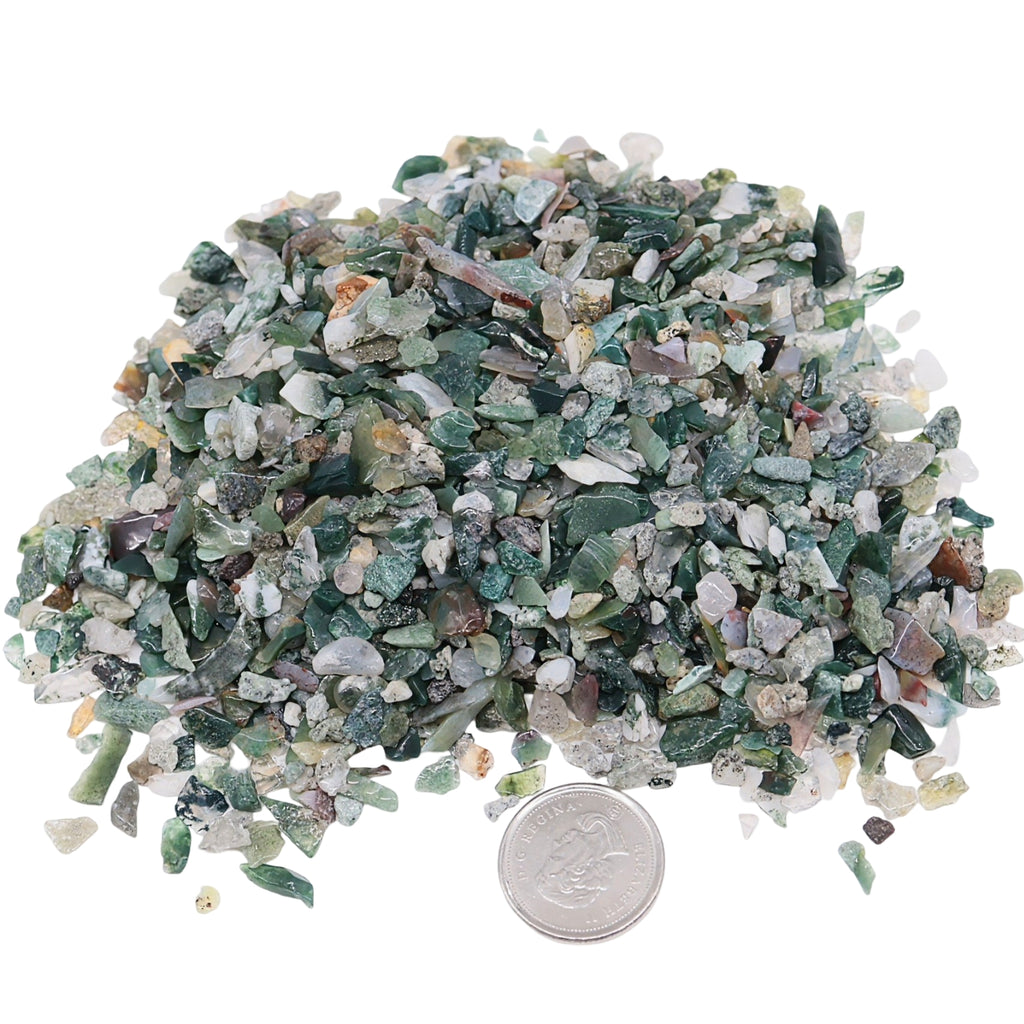 Stone - Rough Chips - Moss Agate - 2 to 4mm