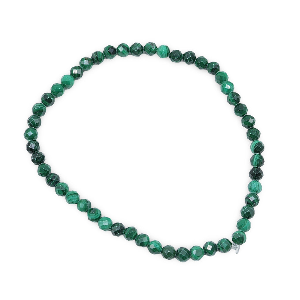 Bracelet - Malachite - Faceted - 4mm