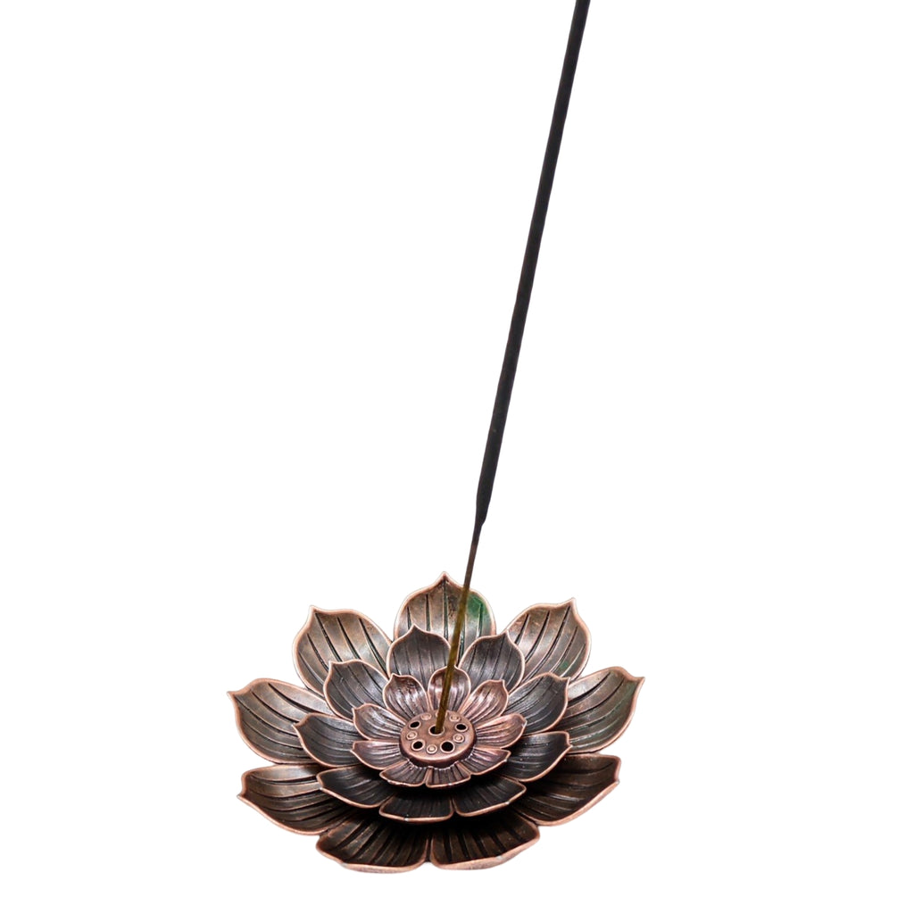 Incense Burner - Stick Holder - Lotus Brass Incense Holder