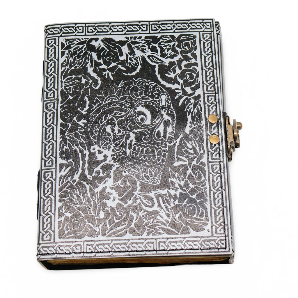 Wicca & Pagan - Leather Journal - Black Skull