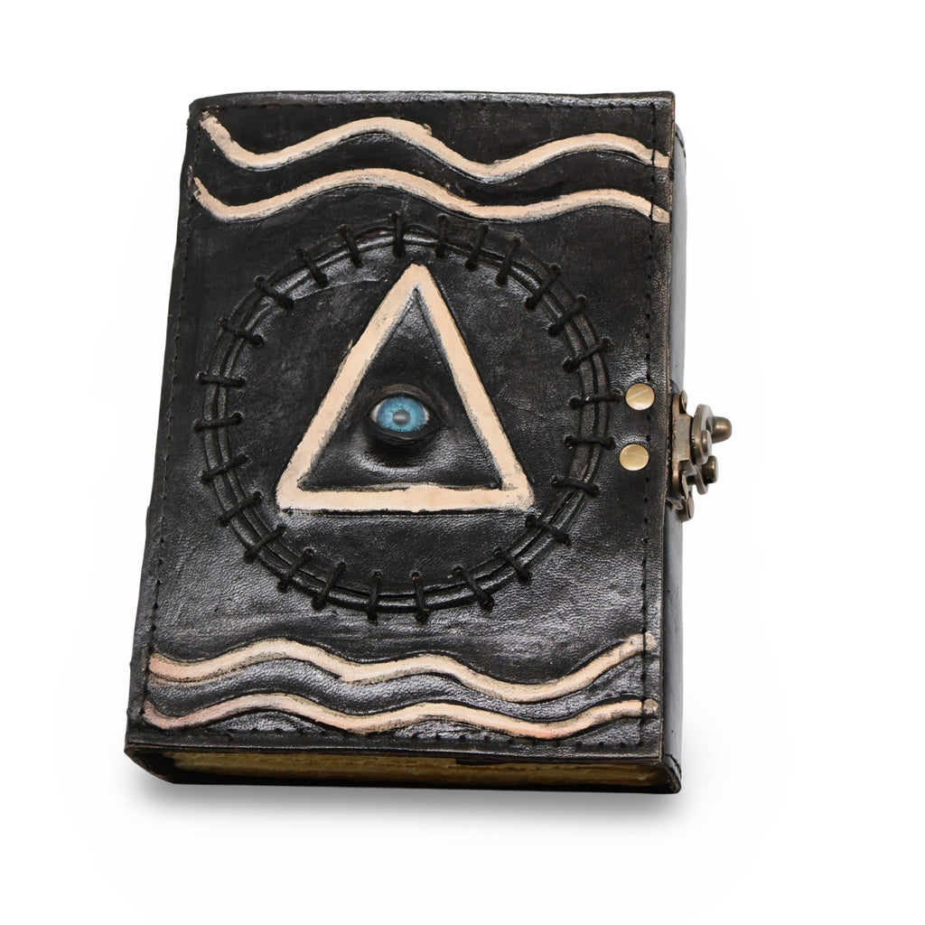 Wicca & Pagan - Leather Journal - Hocus Pocus Triangle Book of Spell