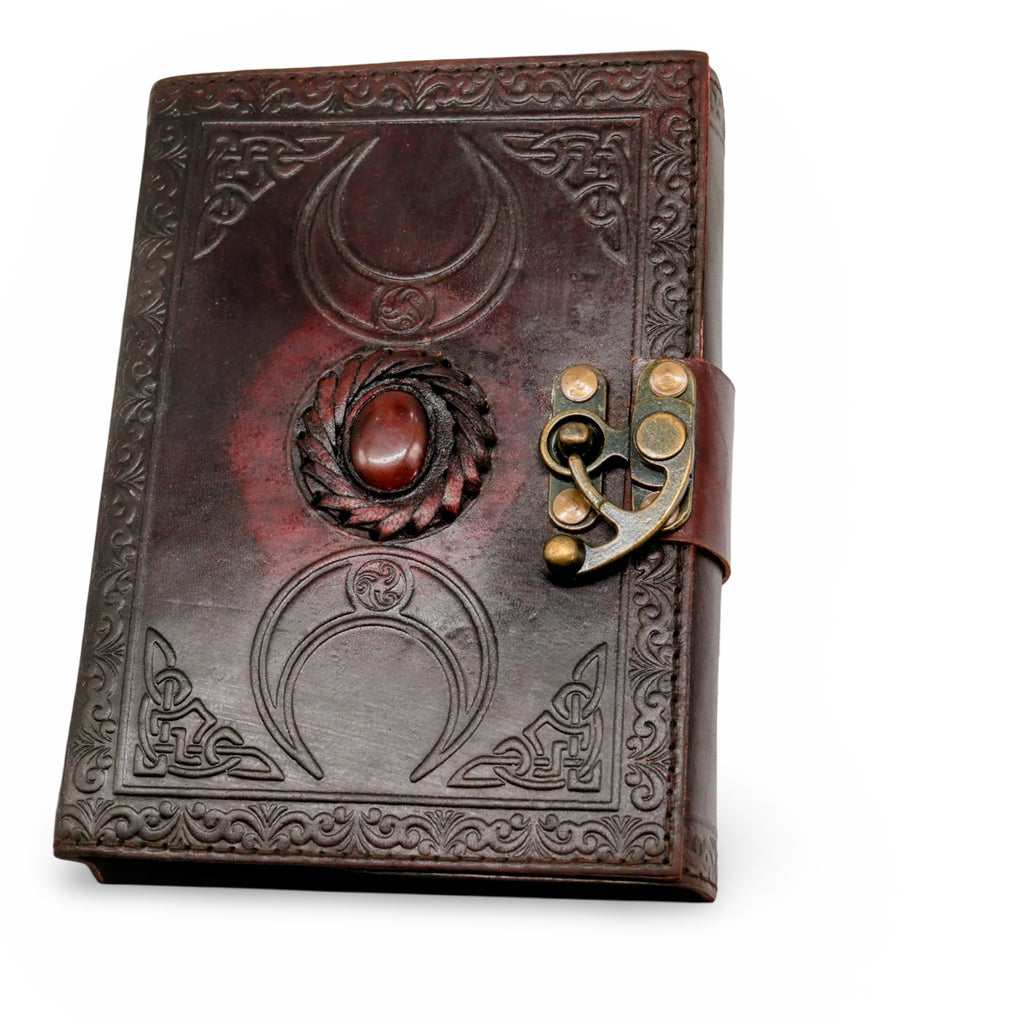 CLOSEOUT - Wicca & Pagan - Leather Journal Triple Moon