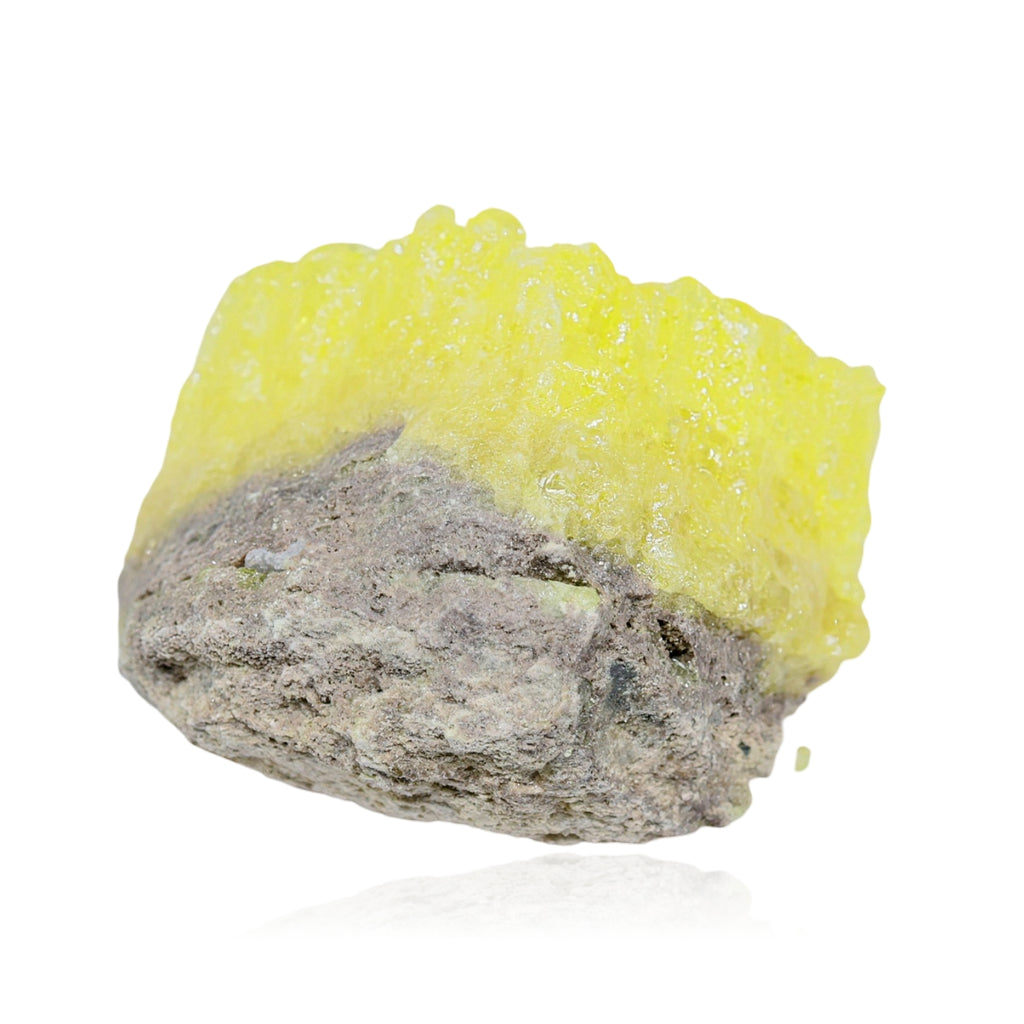 Stone - Specimen - Sulfur Cluster On Matrix