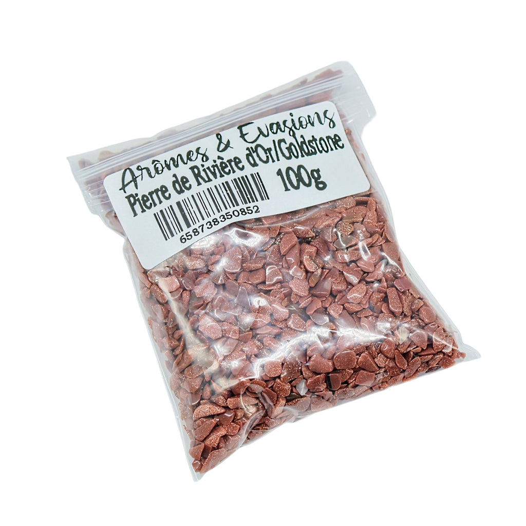 Stone - Tumbled Chips - Goldstone - 2 to 4mm 100 g