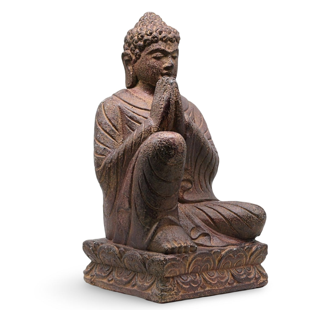 Home Decor - Volcanic Stone Statue - Namaste Resting Buddha