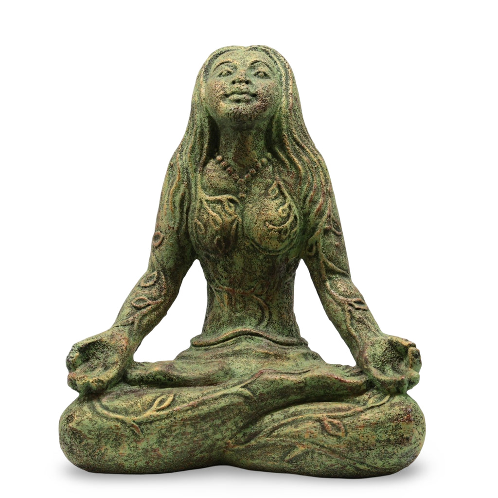 Home Decor - Volcanic Stone Statue - Mother Earth Lotus Pose