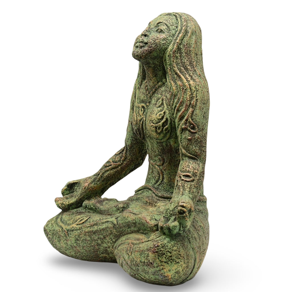 Home Decor - Volcanic Stone Statue - Mother Earth Lotus Pose