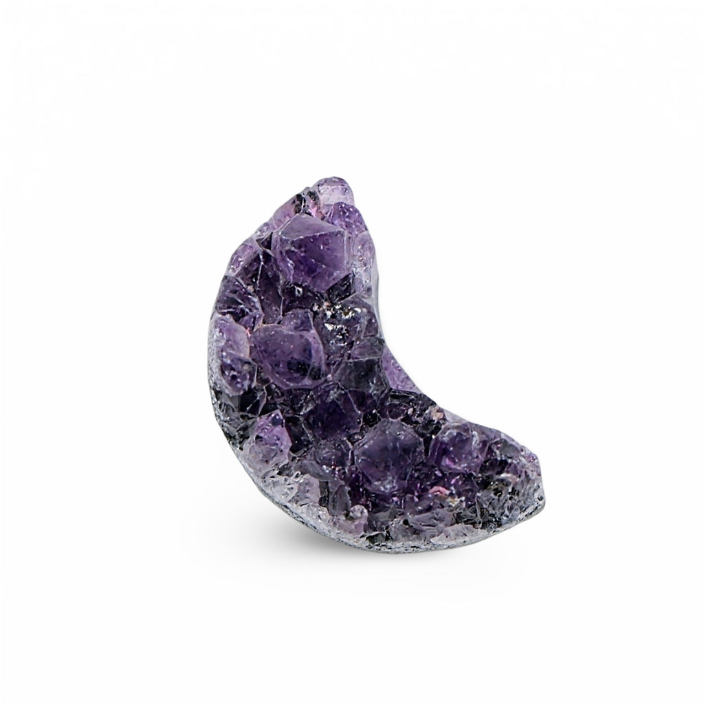 Stone - Natural Amethyst Druzy - Sculpture - Moon