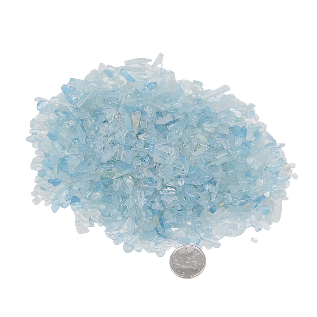 Stone - Tumbled Chips - Aquamarine - 3 to 5mm