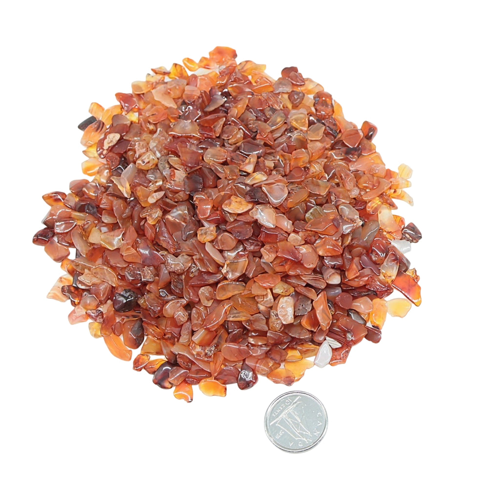 Stone - Tumbled Chips - Carnelian - 3 to 5mm