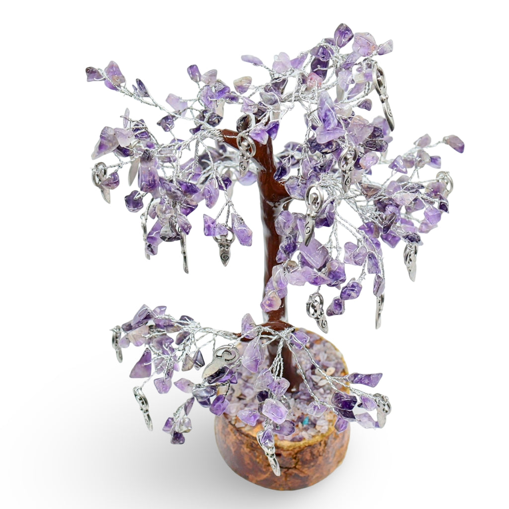 Home Decor - Gem Tree - Amethyst & Goddess - 8.5"H - 300 Beads