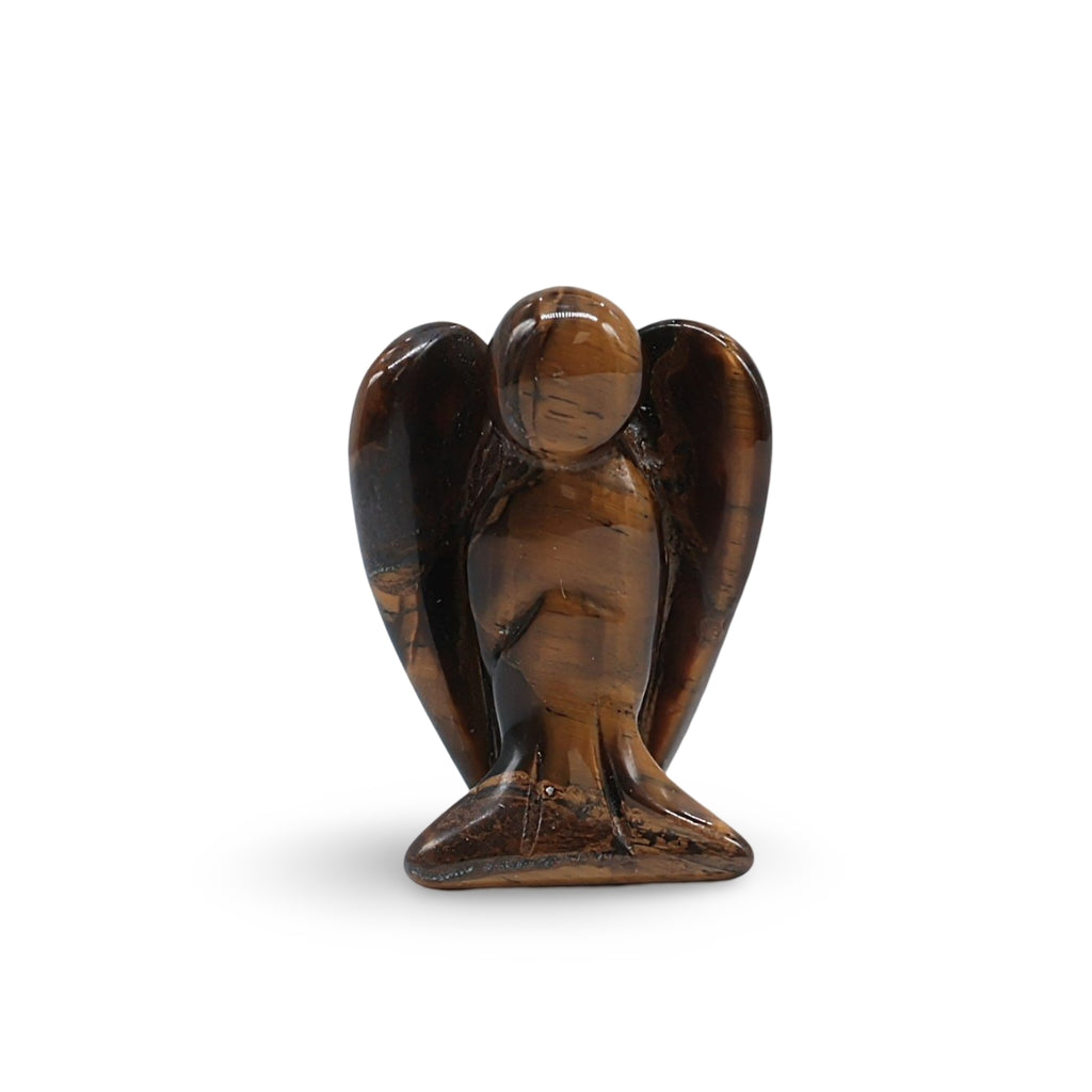 Stone - Natural Tiger Eye - Sculpture - Angel - 1"