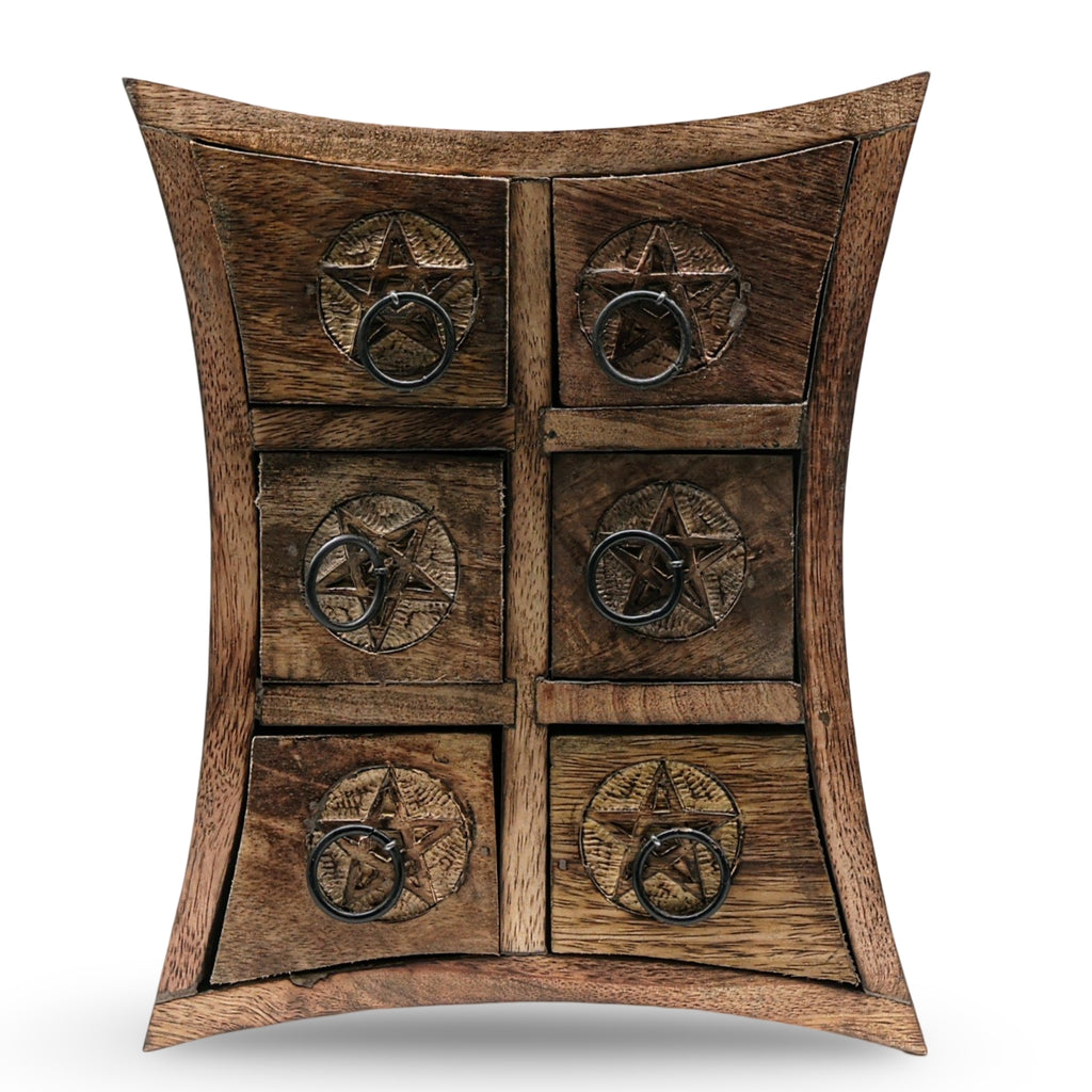 Home Decor - Wooden Storage Curved Pentacle