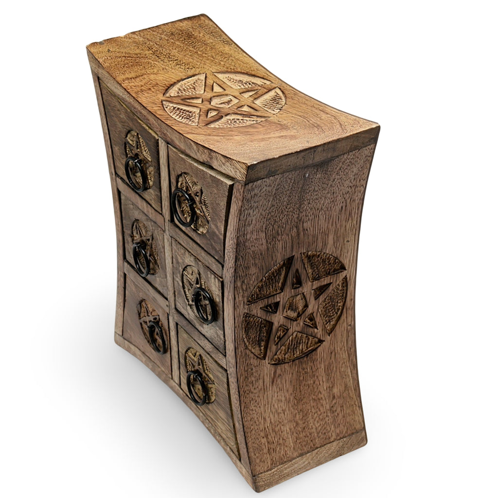 Home Decor - Wooden Storage Curved Pentacle