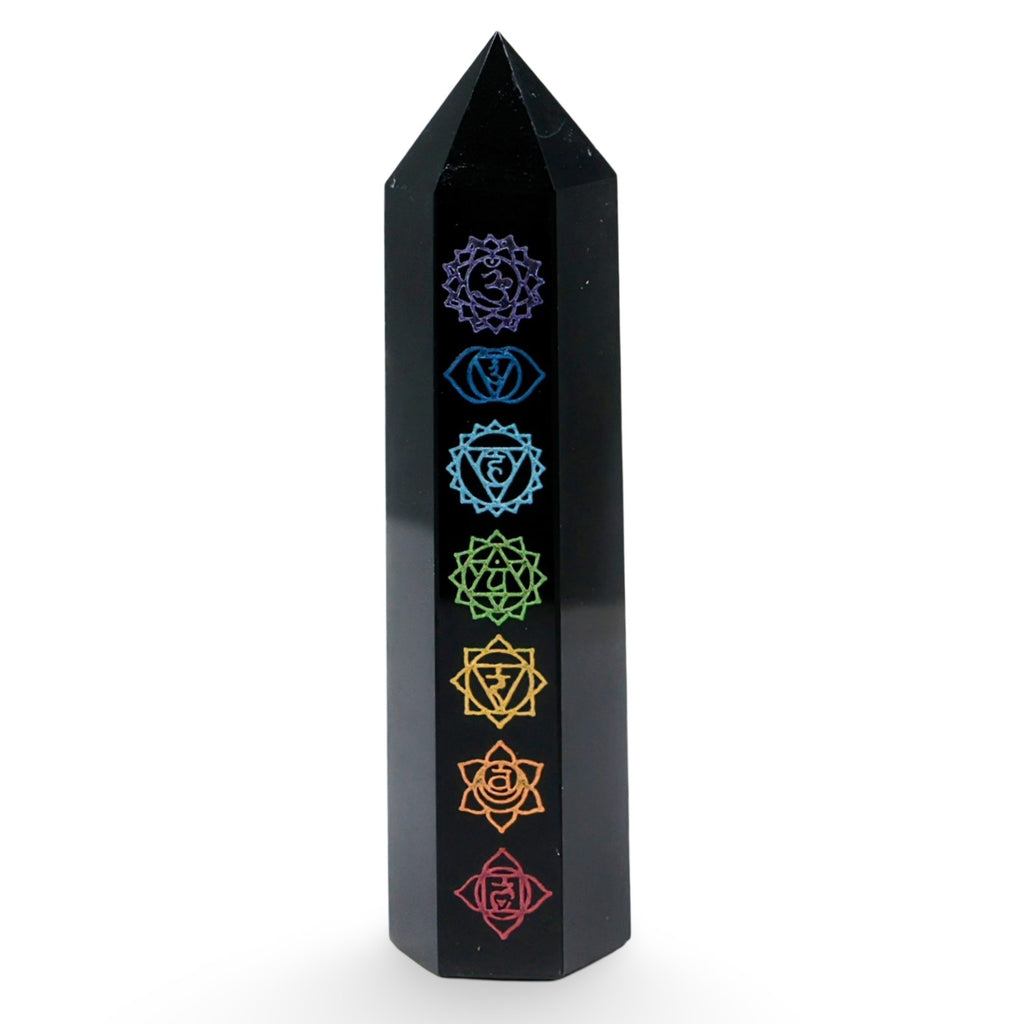 Obelisk - Obsidian & 7 Chakra