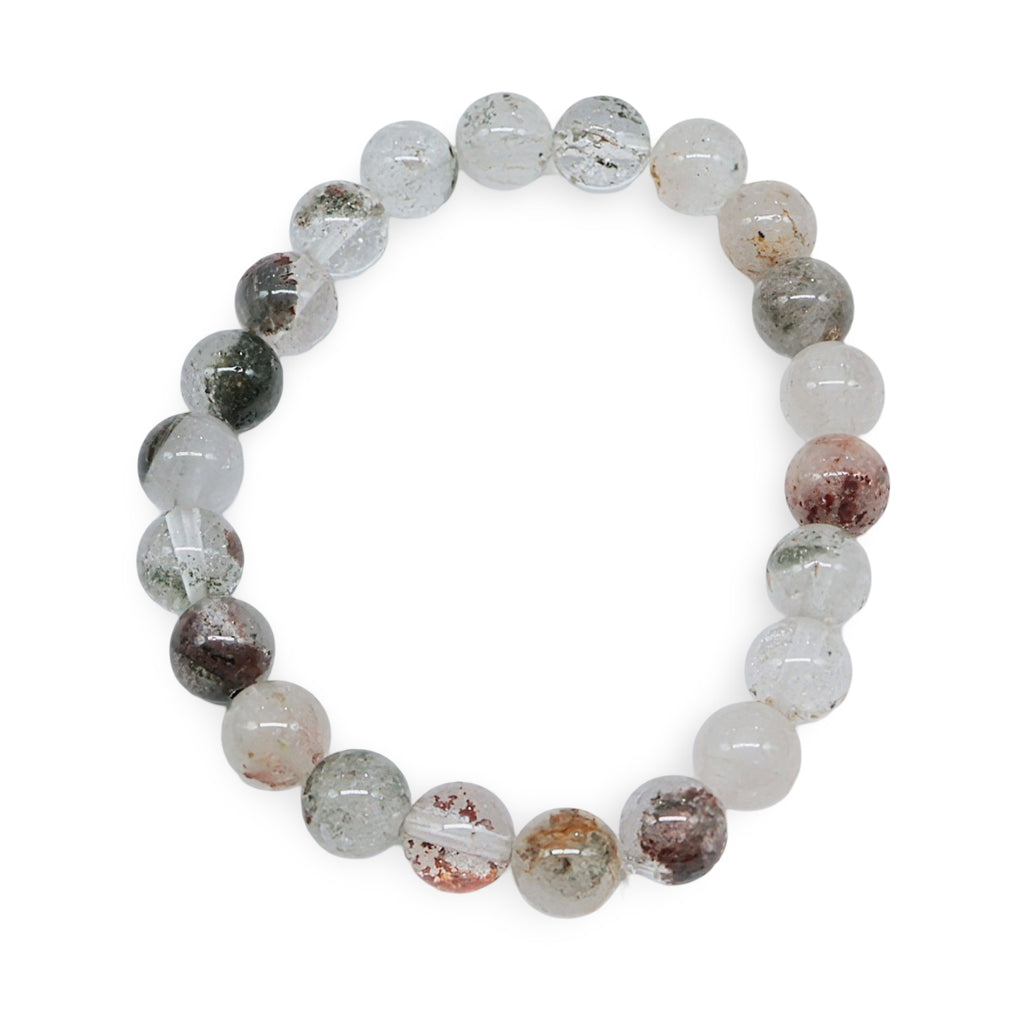 Bracelet - Phantom Quartz ( Green Lodolite) - 8mm