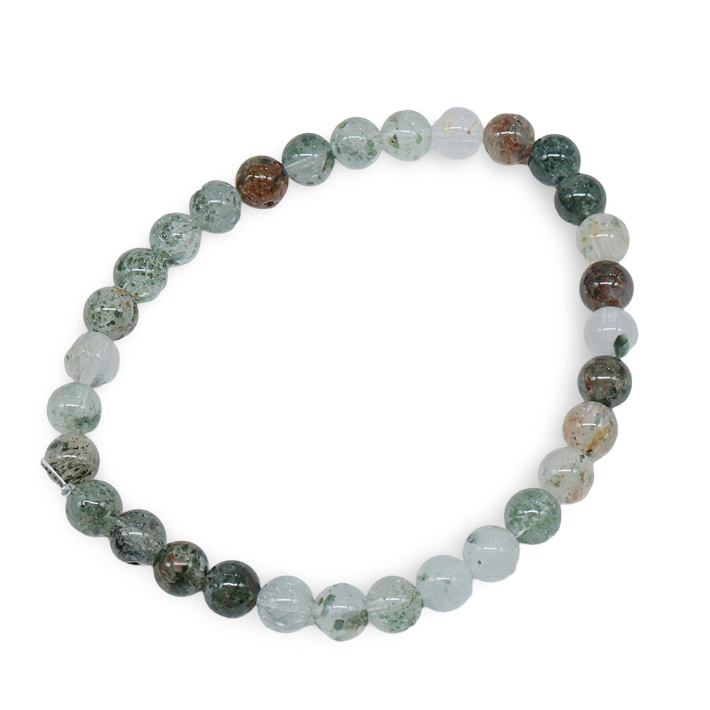 Bracelet - Phantom Quartz ( Green Lodolite) - 6mm