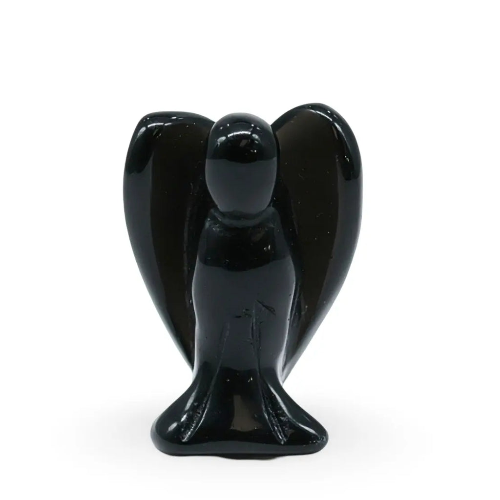 Stone - Natural Black Obsidian - Sculpture - Angel - 1"