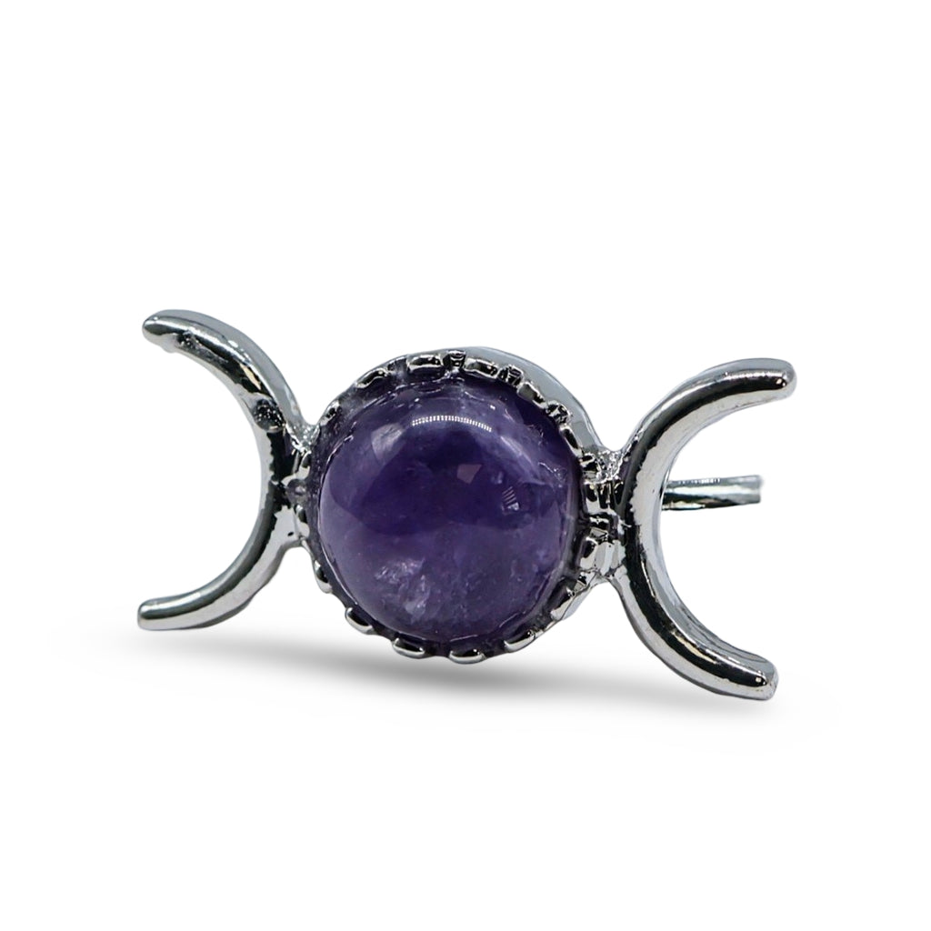 Ring - Triple Moon - Amethyst - Adjustable