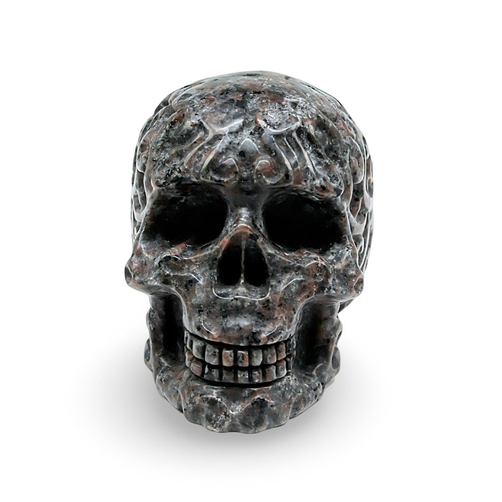 Stone - Flame Stone (Yooperlite) Skull Specimen - Polished