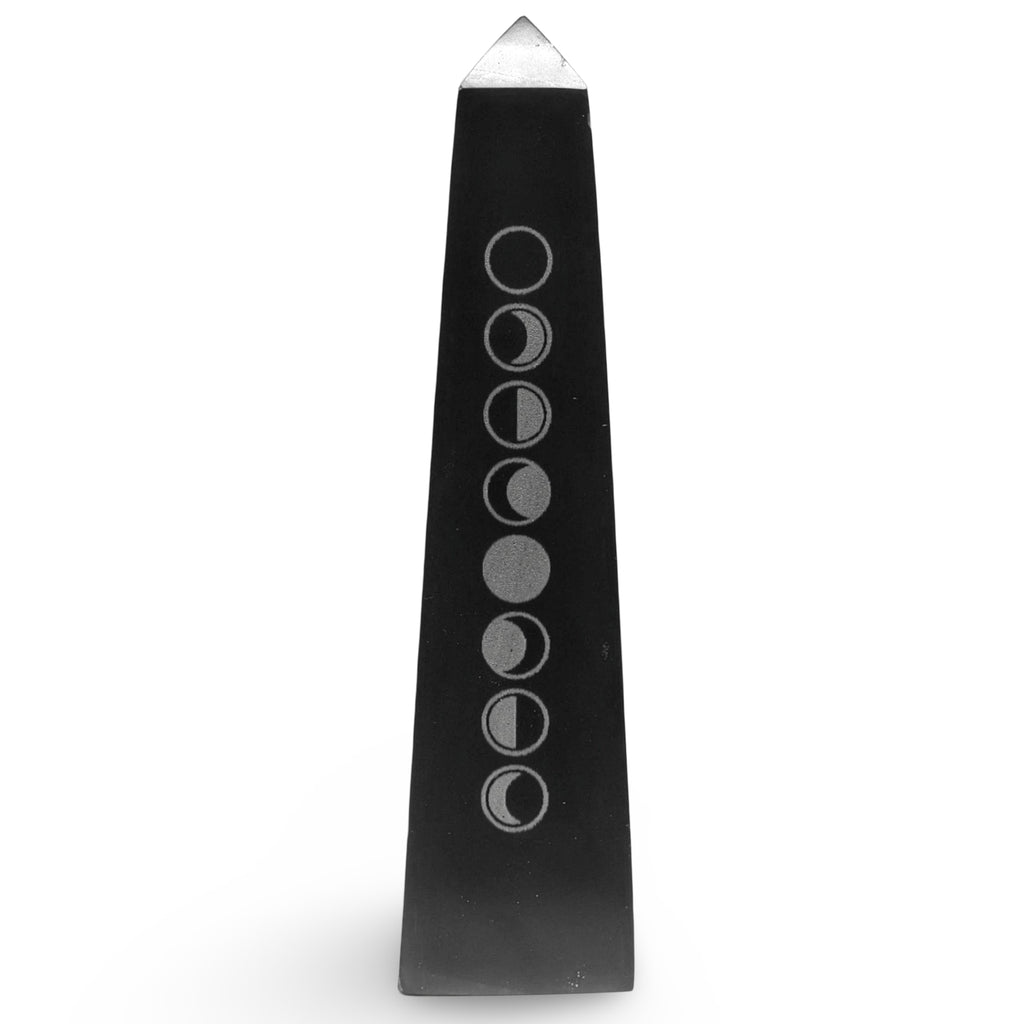 Obelisk - Black Onyx Tower with Moon Phases