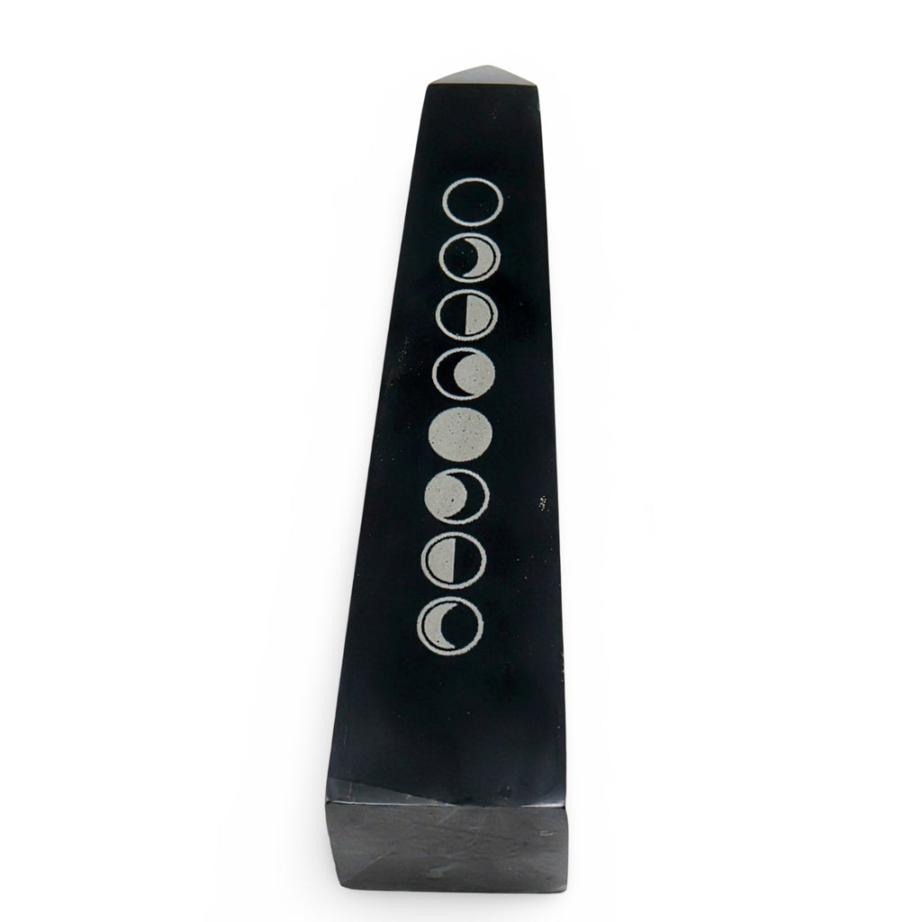 Obelisk - Black Onyx Tower with Moon Phases