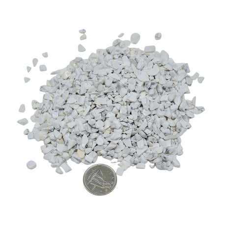 Stone - Tumbled Chips - White Howlite - 3 to 5mm