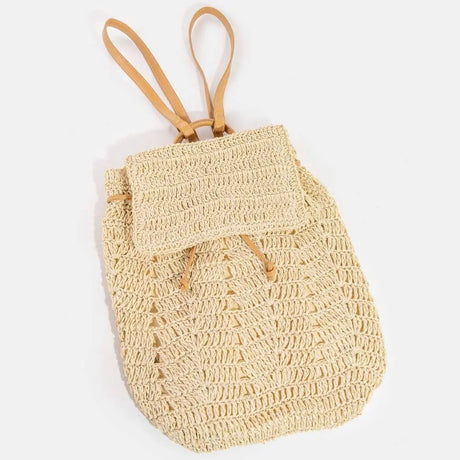 Clothing & Accessories - Straw Braided Fashion Backpack
