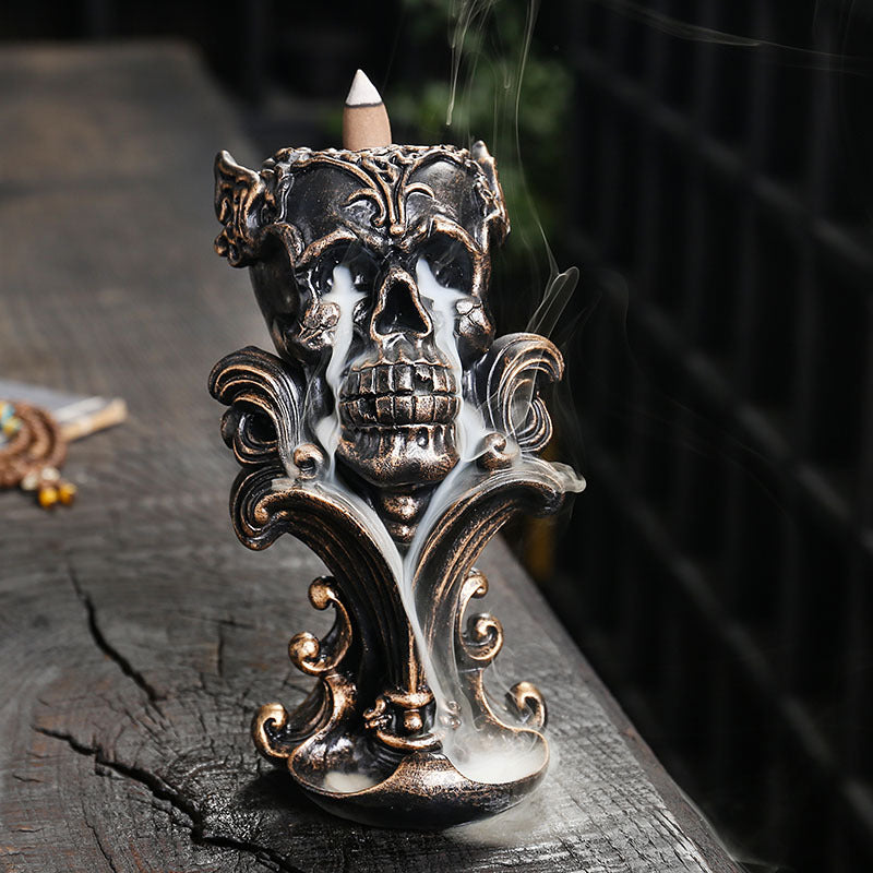 Incense Burner - Backflow - Resin Skull