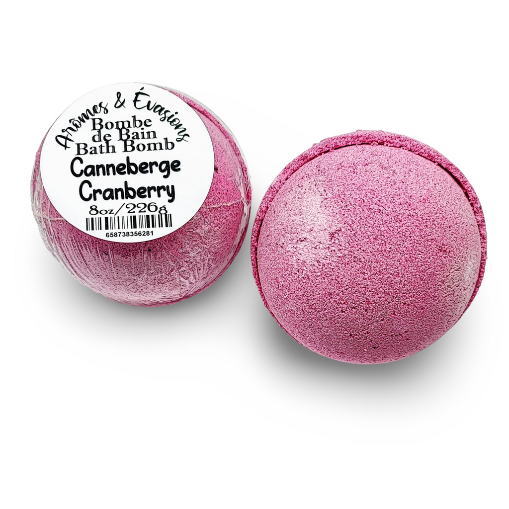 Bath Bomb -Cranberry -8oz - Arômes et Évasions