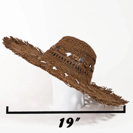 Clothing & Accessories - Intricate Straw Braided Sun Hat