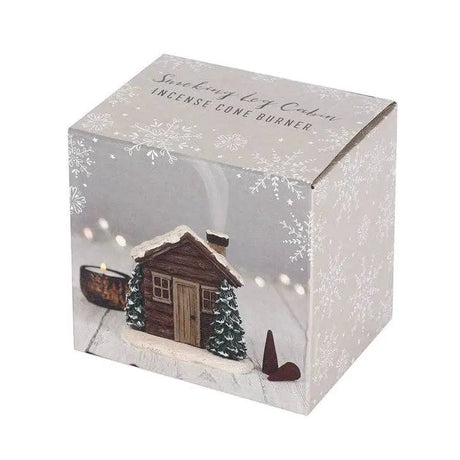 Incense Burner - Winter Log Cabin - Cone Burner
