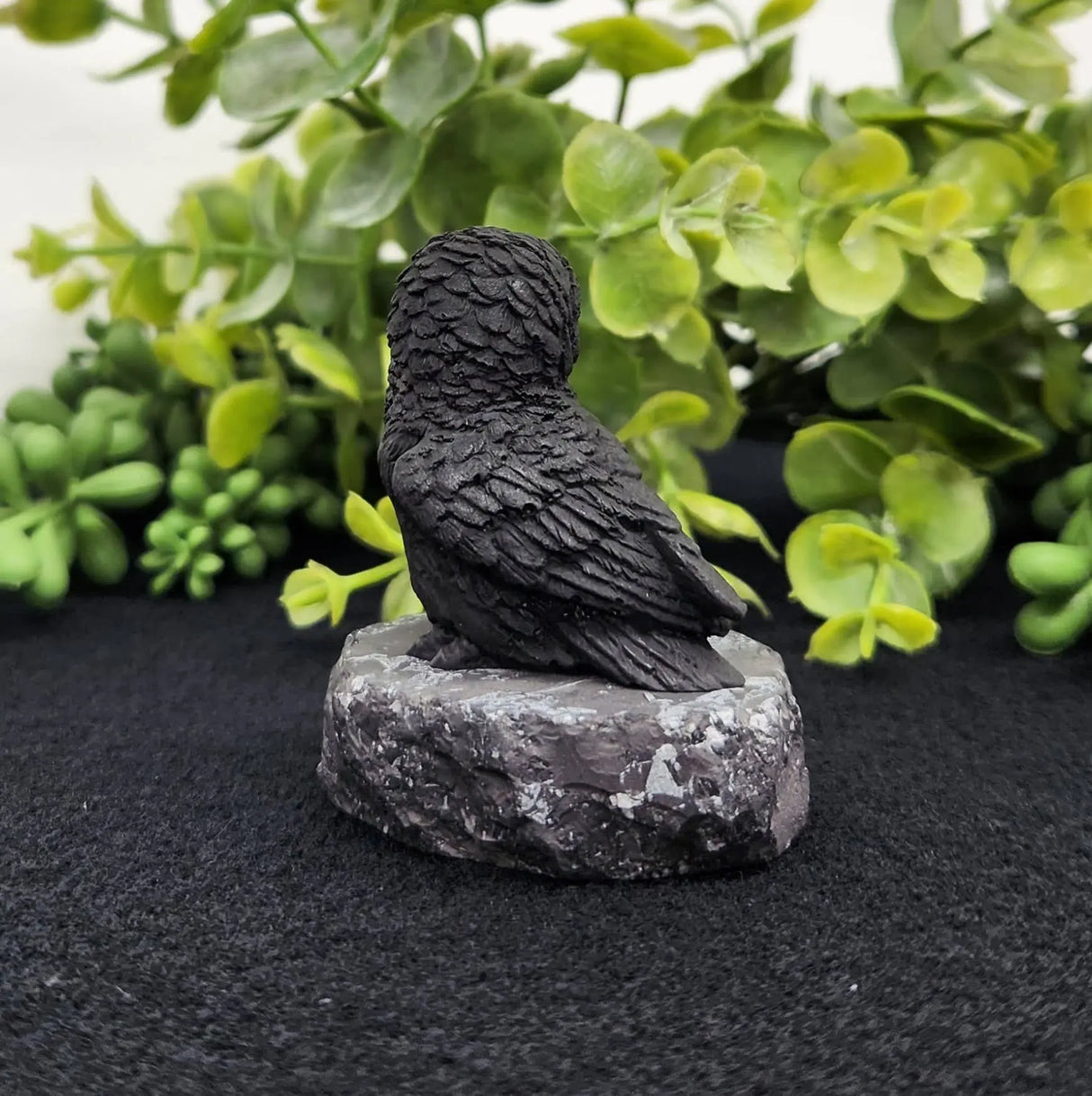 Home Decor - Shungite Sculpture - Owl Facing Sideways (2.25x1.75x2.25")