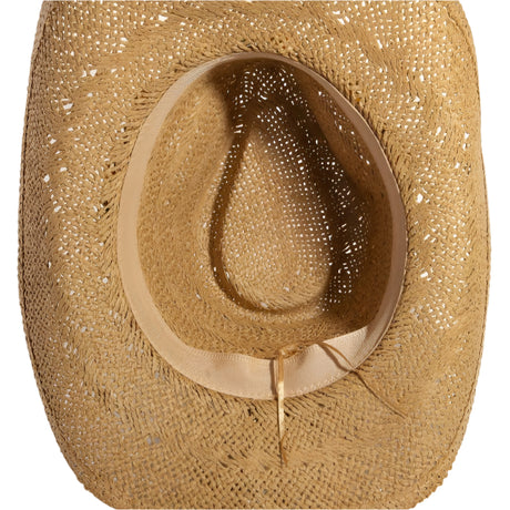 Clothing & Accessories - Mixed Beaded And Rope Western Fedora Straw Hat