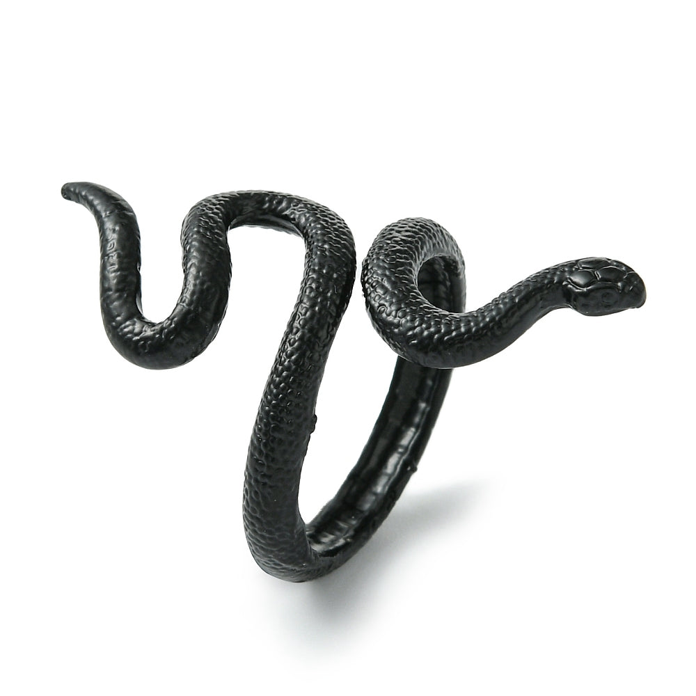 Ring - Large Black Snake - Adjustable