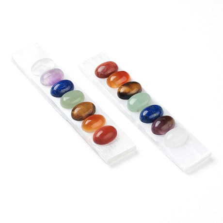Metaphysical Tools - Crystal Charging - Selenite Plate with 7 Chakras - Small