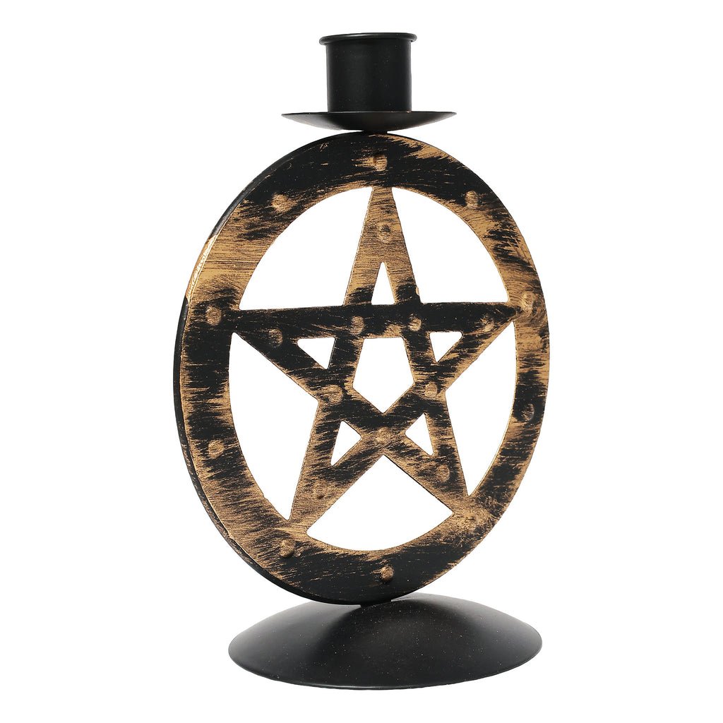 Candle Holder - Metal - Pentacle